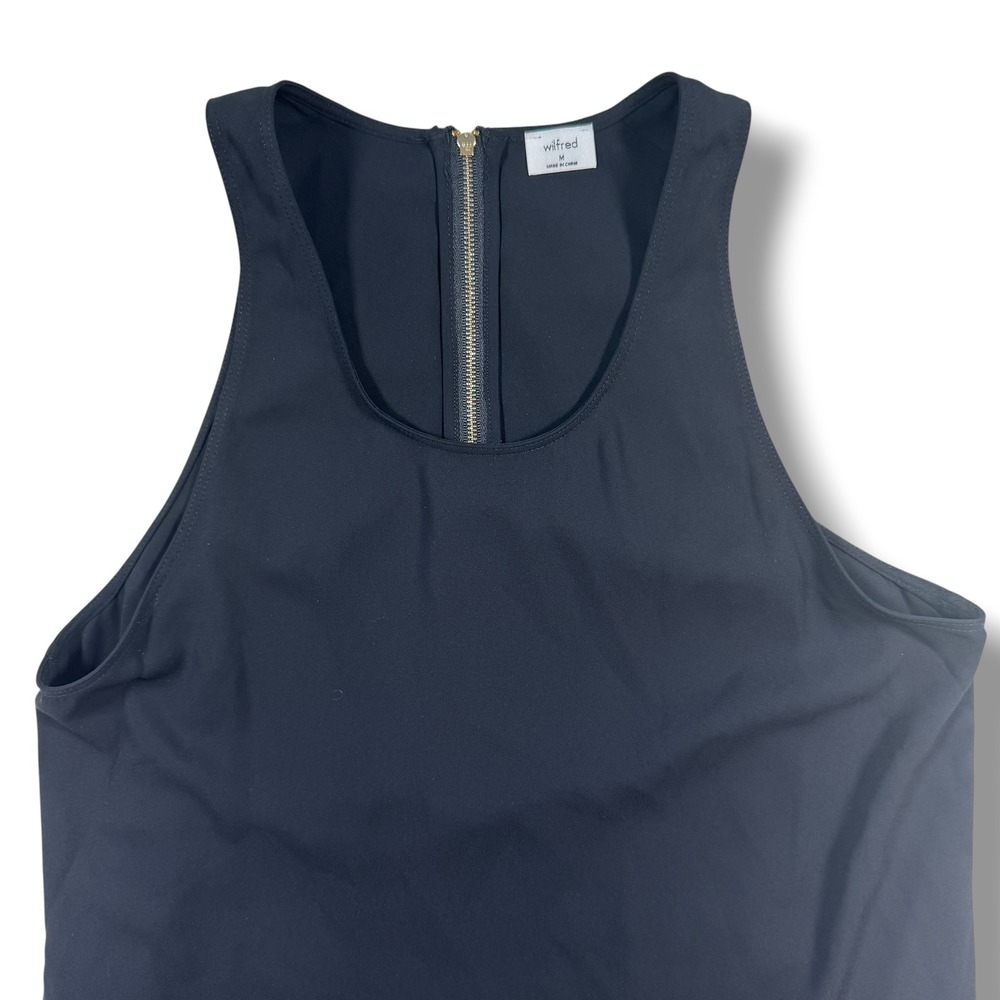 Wilfred Aritzia Shift Dress Women's Medium Black Sleeveless Back Zip